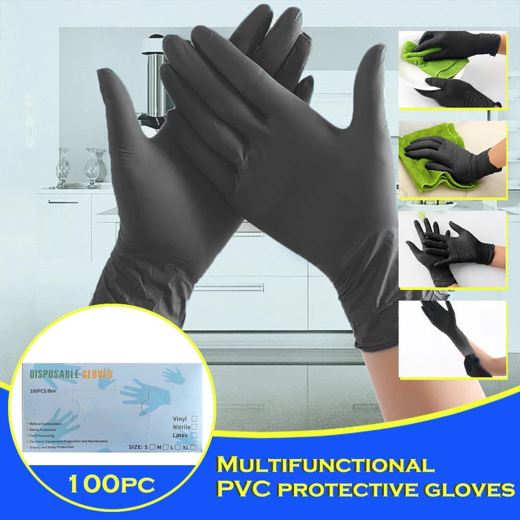 Guanti in Nitrile grigio usa e getta da 100 pezzi per cucinare guanti da tatuaggio da lavoro durevoli impermeabili senza lattice per lavastoviglie