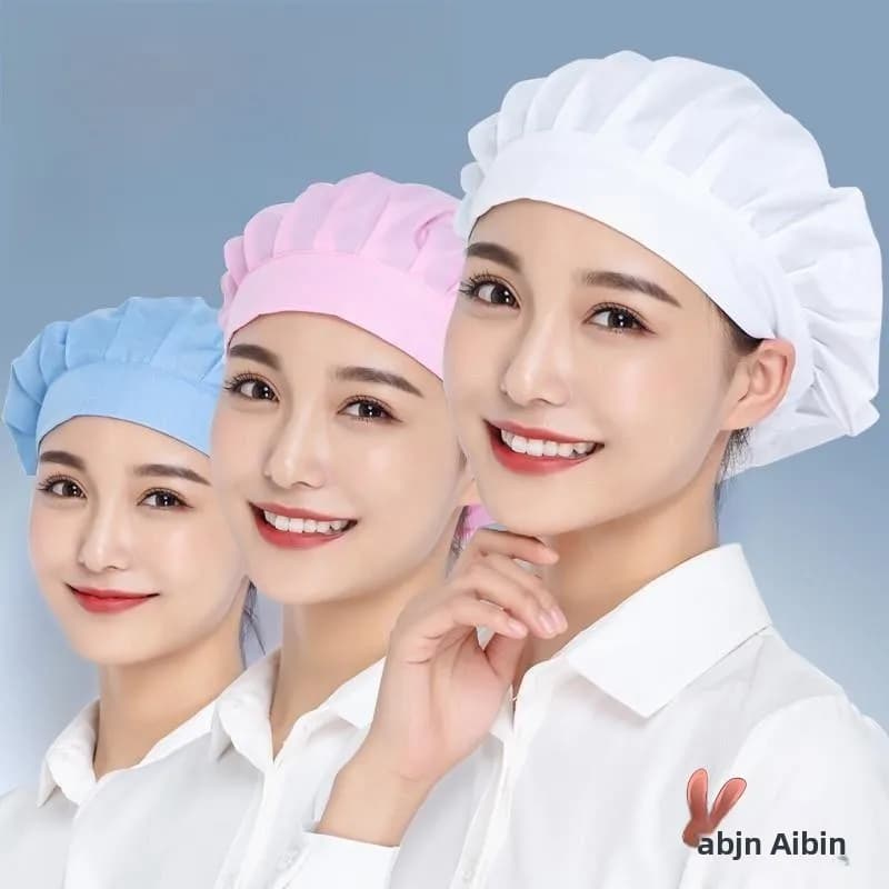 Cotton Kitchen Hat Women's Home Use Cooking Oil Proof Restaurant Hairless Sanitary Nurse Work Chef Cap Short Brim Casual Style