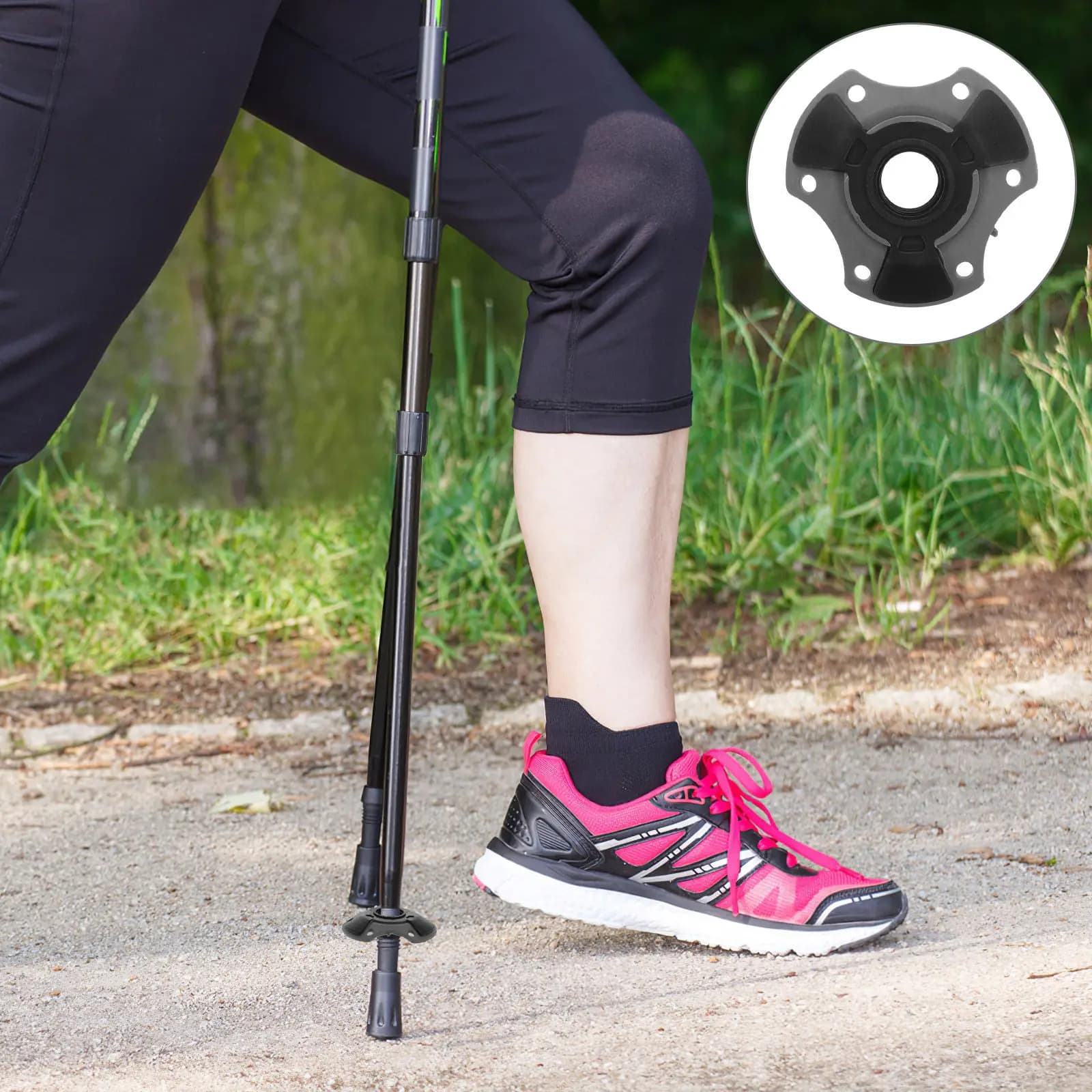 Snow Basket for Trekking Sticks, Tips Rubber Protection, Hiking Equipment Spare Parts, Ski Stick Accessories