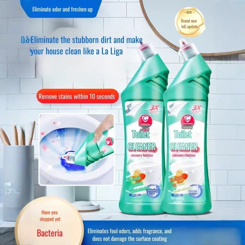 Bathroom toilet detergent 500 ml, strong descaling, without brushes, toilet cleaning liquid, decontamination, WC deodorant, cleaning gel