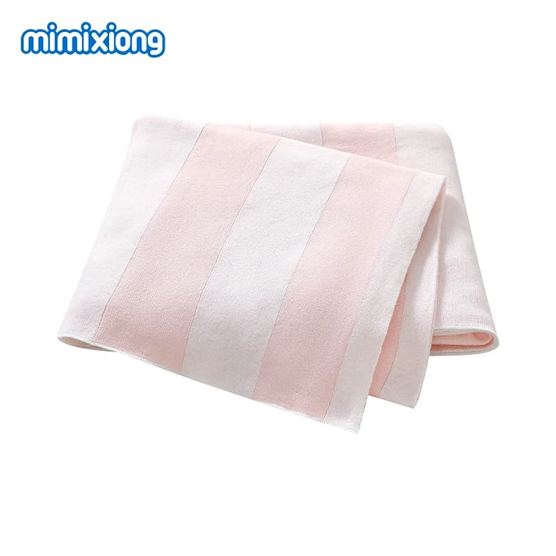 Cotton Baby Blankets Knit Newborn Unisex Stripes Bedding Sleeping Quilts Super Soft Infants Boy Girl Stroller Swaddle Wrap Plaid