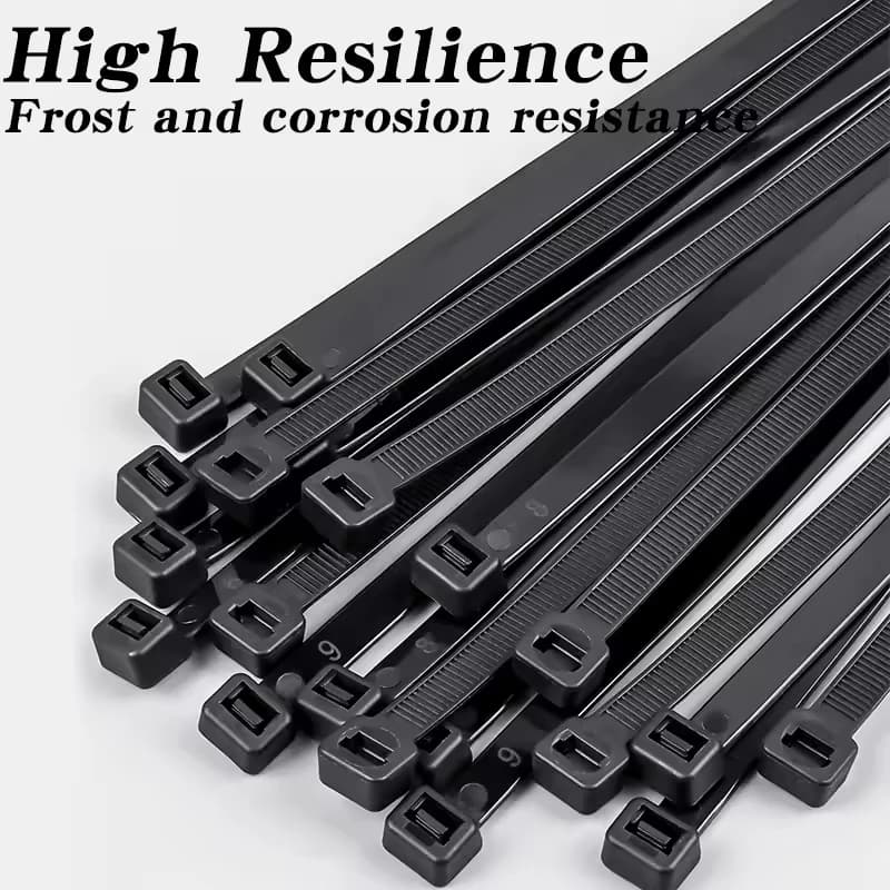 100Pcs Self-Locking Nylon Cable Ties with Fixed Screw Hole White & Black Mount Self-Locking Loop Wrap Bundle Tie Straps for Orga