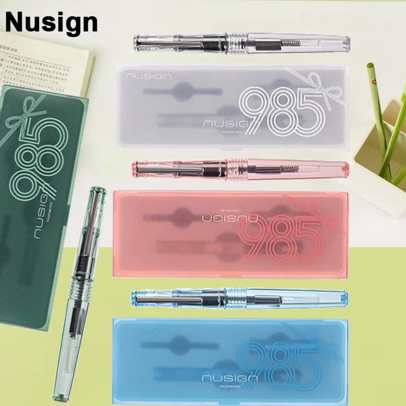 Nusign 985 Student Fountain Pen Pencil Case Set Write Instantly No Brushing Needed Daily Calligraphy Practicing Value Instrument