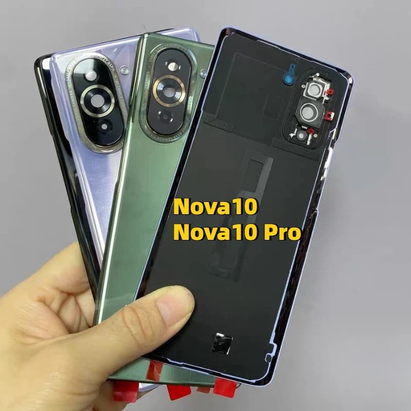 Best A+++ Glass Battery Back Cover For Huawei Nova10 Pro Housing Door Rear Case Mobile Lid with Camera Frame Lens + Adhesive