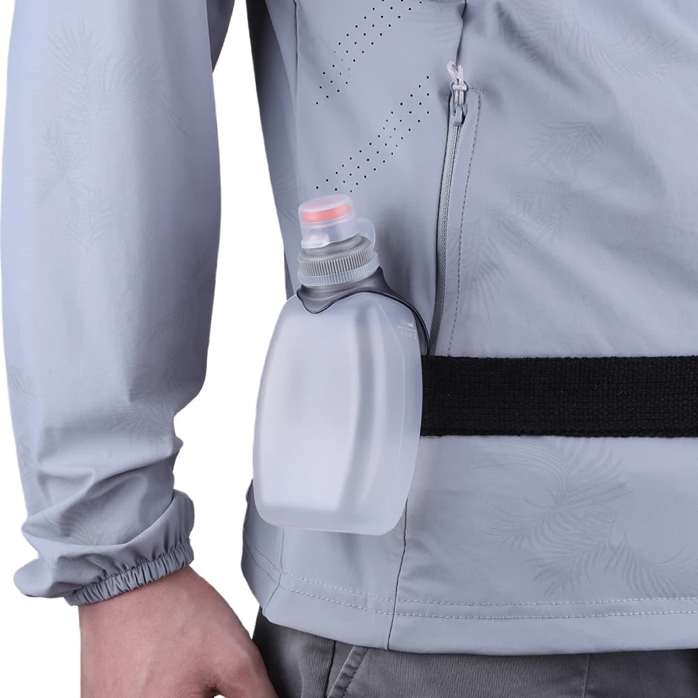 Bollitore per bottiglia d'acqua da 2-5 pezzi Contenitore per boccetta da 250 ml con clip Coperchio antipolvere Bottiglia per idratazione per campeggio Maratona in bicicletta
