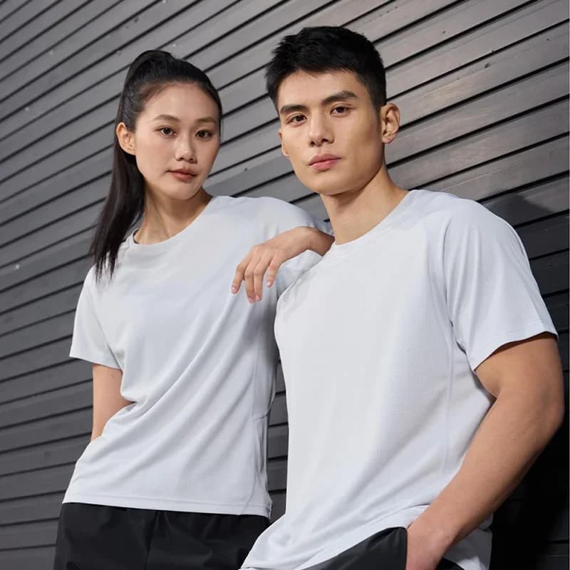 # 389-XIYU Magliette da Palestra per Uomo e Donna, T-Shirt Atletiche Leggere ad Asciugatura Rapida per Pesca, Escursionismo, Corsa, Golf, Jogging