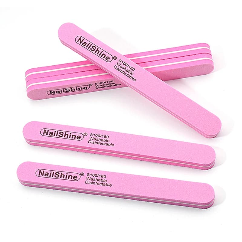 100 pcs pink Nail Files Gel removal cuticles buffer removal Unha File Set Manicure sponge 100/180 Lime in Ongle accessories