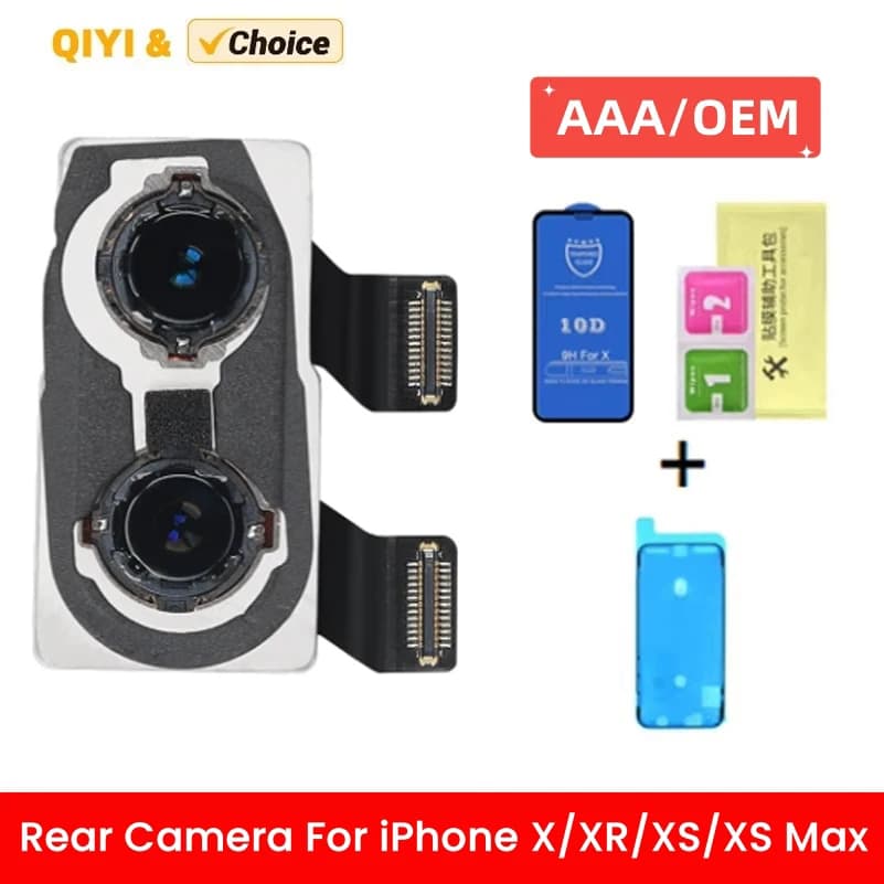 Telecamera posteriore OEM per iPhone X/XR/XS/XS MAX Sostituzione fotocamera posteriore principale per iPhone XS Fotocamera posteriore principale con cavi flessibili Video 4K