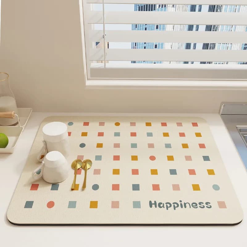 Kitchen Water Absorbent Pad Diatomite Drying Dishes Drain Mat Sink Countertop Protector Placemat for Bathroom Mat