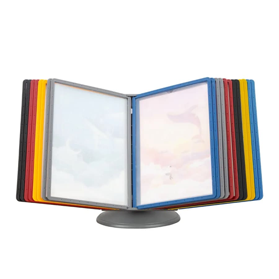 Espositore da Tavolo A4 per Documenti con Funzione di Rotazione e Gestione Dati, Facile Installazione