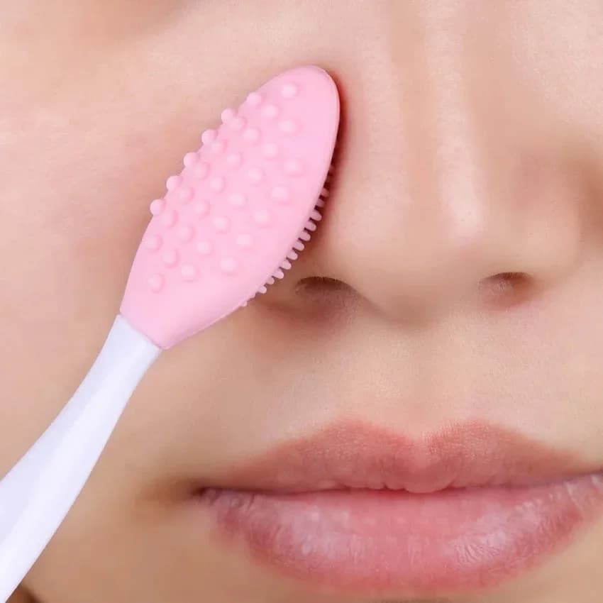 1PC Spazzola in Silicone per la Pulizia del Viso, Esfoliante per la Rimozione dei Punti Neri, Strumento per la Cura della Pelle con Testina Sostituibile
