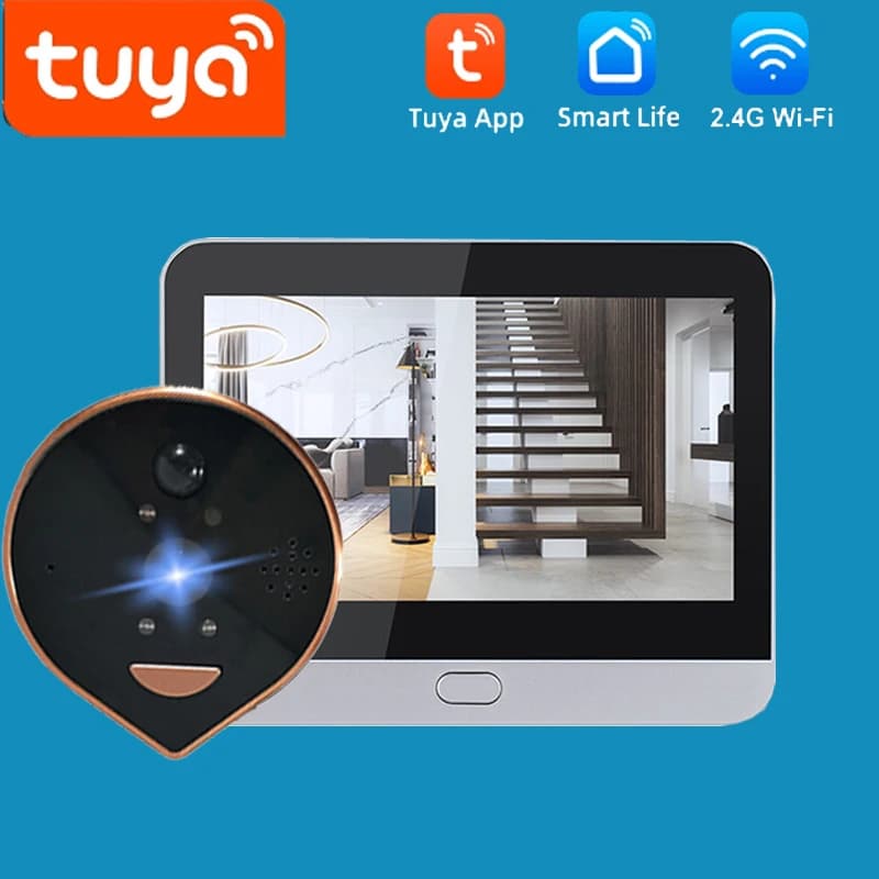 Apertura intelligente della porta ad alta definizione da 3 MP, campanello cat eye per il monitoraggio della sicurezza domestica TAYA, WIFI, 3 milioni di pixel ultra trasparente