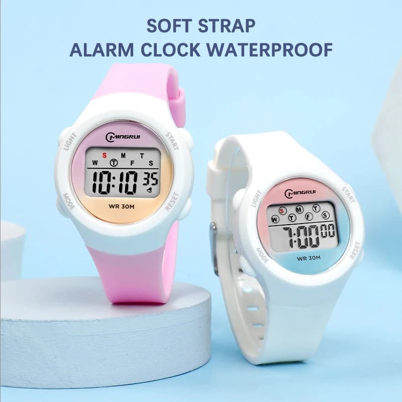 CE153 New Fashionable Student Sports Children's Watch Adorable Multi functional Waterproof Night Light Alarm Electronic Watch