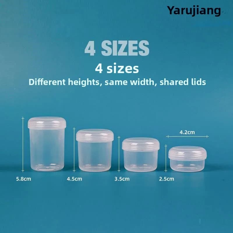 Portable Sealed Plastic Box Protein Powder Divider Transparent round Box Personal Food Storage Container Medicine Organizer
