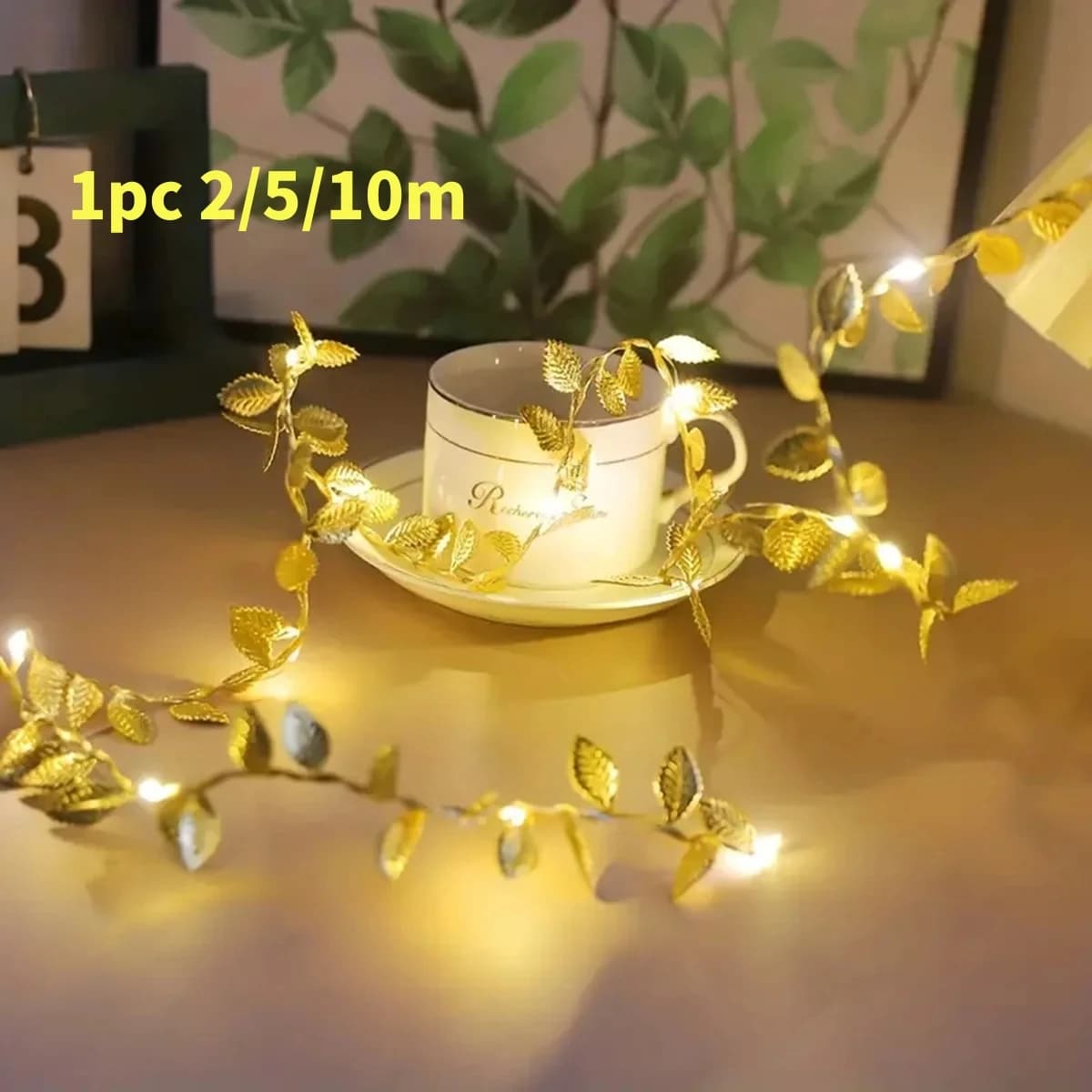 Silver Gold Small Sheets 20/50/100 LED Fairy Light Battery Powerd Artificial Plant Grill Vine Lights For Home Wedding Party