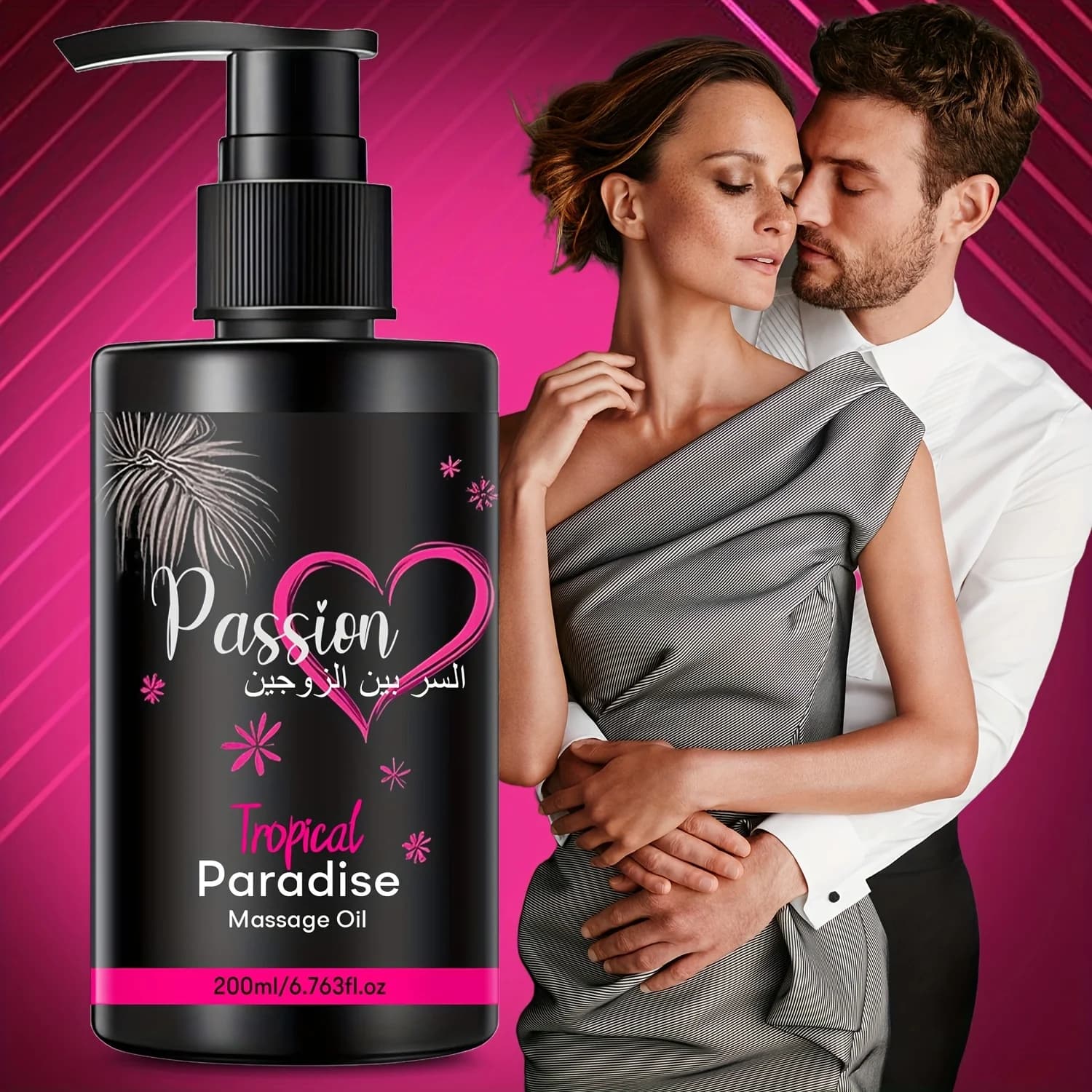 Paradise massage oil with vitamins and minerals - Nutrition and moisturizing, massage oil for body care, perfect for massage in couple 200ml