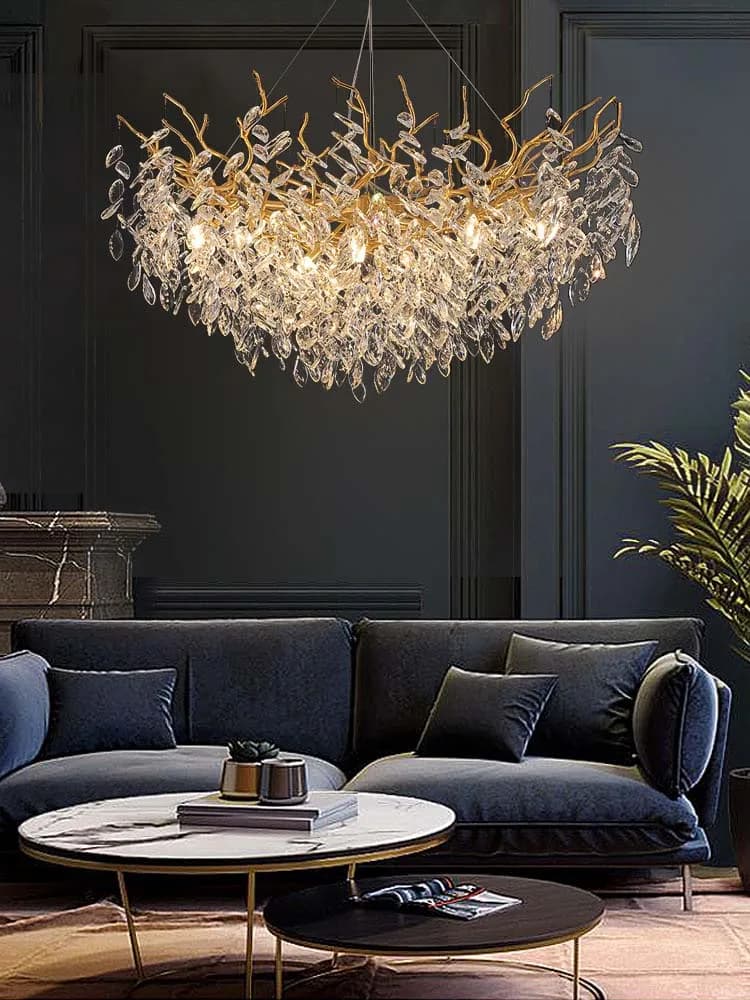 Lampadario a soffitto Lampada a sospensione LED Lusso Soggiorno Luce Hotel Hall Oro Grandi lampadari a soffitto 110-220V
