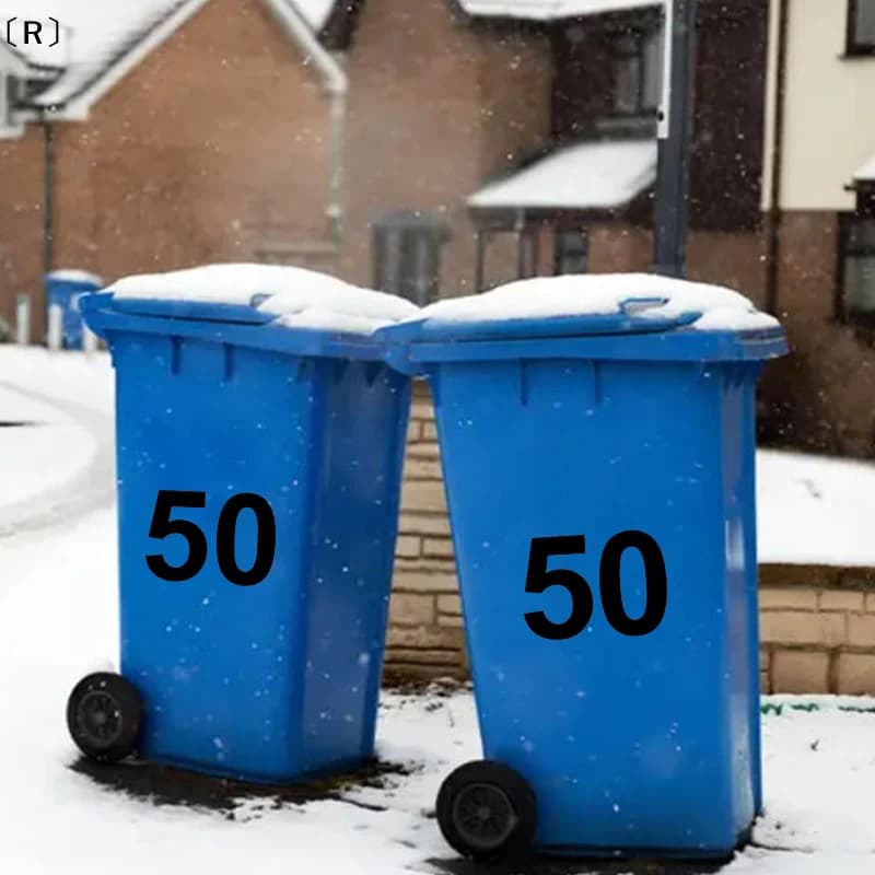 Adesivi Numerati Grandi da 6,9 Pollici (17,5 cm) per Bidoni della Spazzatura, Autoadesivi per Contenitori con Ruote, Cassette Postali, Garage