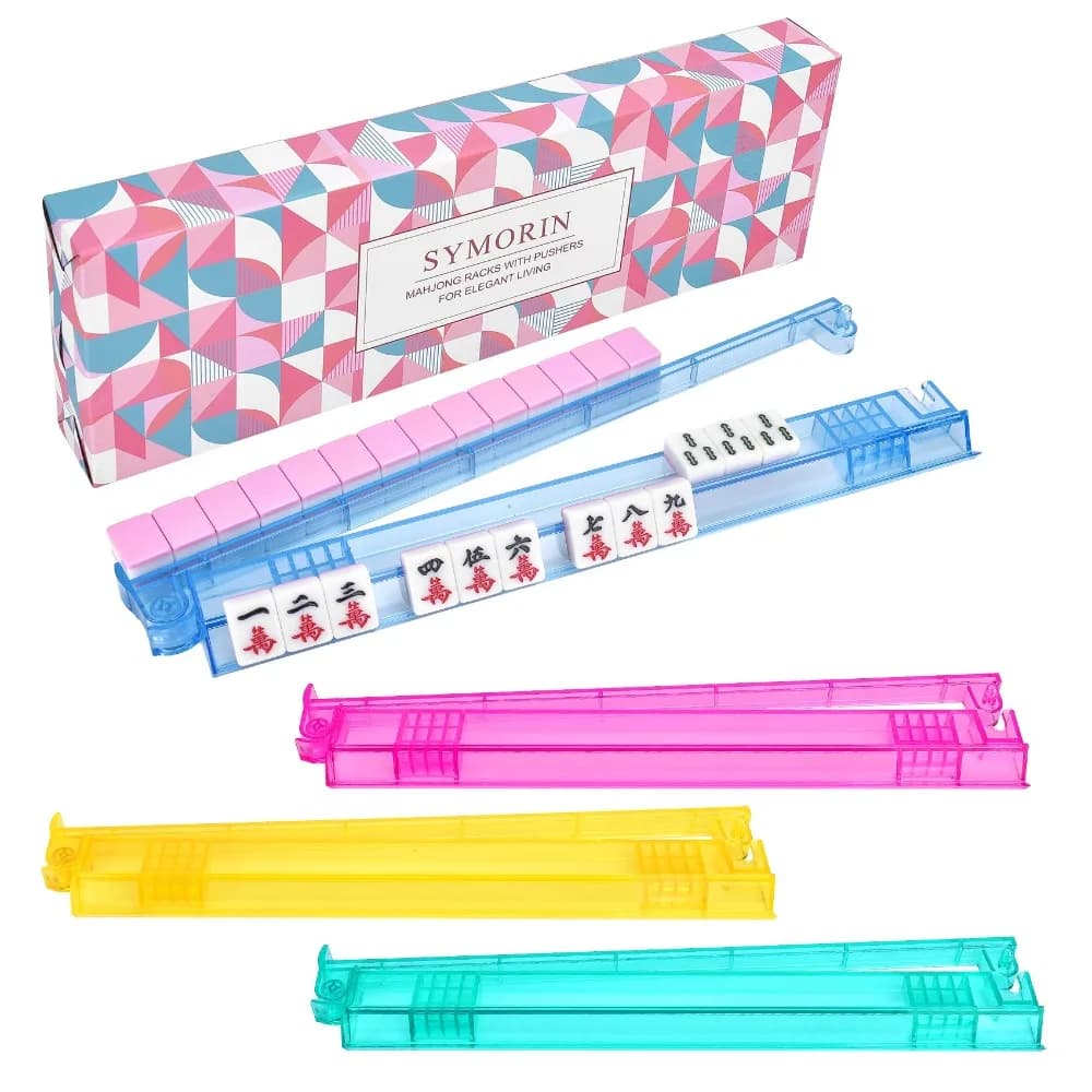 Supporti Antiscivolo per Mahjong, Spingitori e Supporti per Mahjong Trasparenti e Resistenti, Confezione Regalo Elegante e Robusta