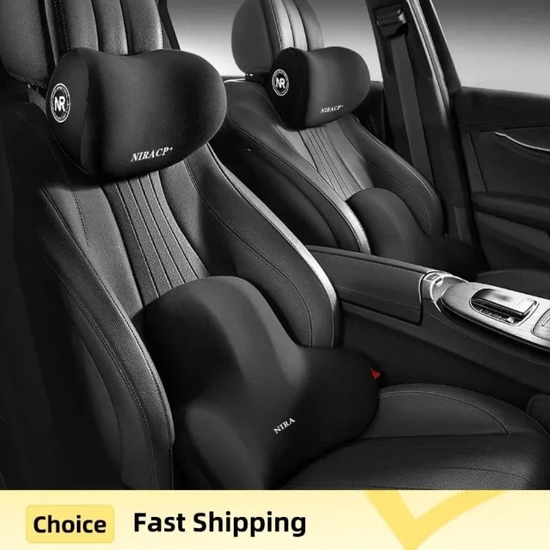 Cuscino per il collo in memory foam per auto, protegge la vita e la schiena, supporta il poggiatesta traspirante, assorbe la pressione, cuscino per sedile auto