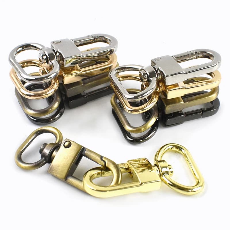 10/20/30 Pezzi Moschettoni Girevoli in Metallo da 13/16/19mm con Anello a D per Cinghie Borsa, Portachiavi, Collari per Cani, Fettucce e Fai da Te