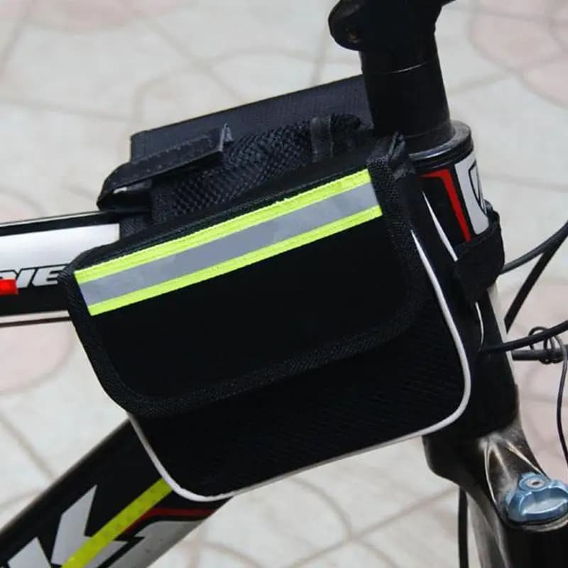 Water-Resistant Bike Front Frame Bag with Easy Access for Mobile and Wallet