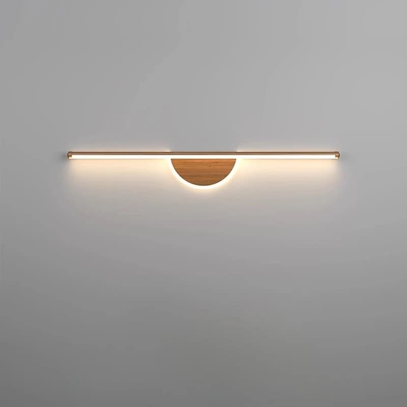 Nuove luci da parete cinesi con venature del legno Lampade da parete a LED anteriori a specchio a striscia lunga Camera da letto principale Studio Specchio per il trucco Apparecchi da bagno