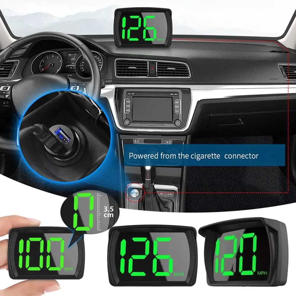 Premium Car GPS KMH/MPH Speed Gauge Meter Digital Head Up Display Speed Projector For All Cars Plug and Play Car Accessories