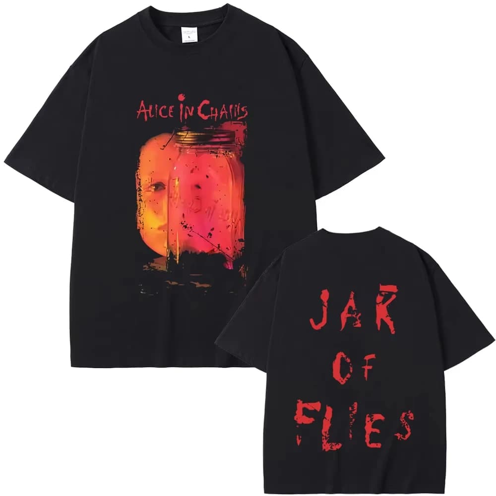 T-shirt Grafica dell'Album 'Jar of Flies' della Rock Band Alice in Chains, Abbigliamento Gotico Punk Pop Music Streetwear per Uomo e Donna