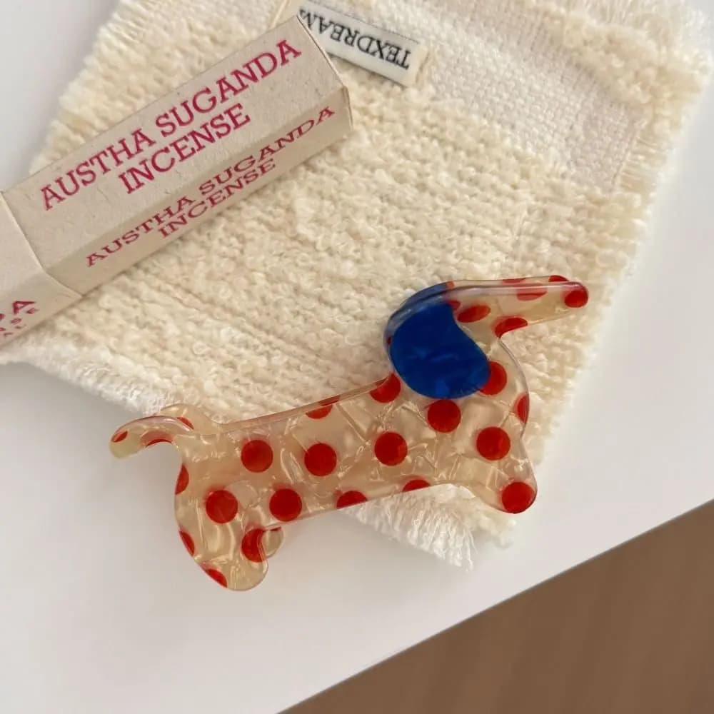 Fermaglio per capelli in PVC alla moda con pois, grande, a forma di cartone animato, fermaglio a pinza, fermaglio a squalo, fermaglio a forma di animale, per ragazze