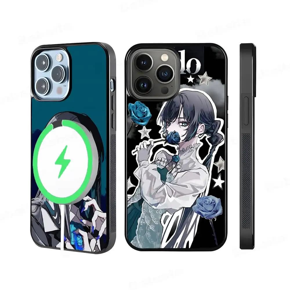 Custodia Magnetica Ado Cartoon K-Kyogen X Uta per iPhone 17 16 15 14 13 12 11 Plus Pro Max, Cover in PC+TPU Compatibile con MagSafe