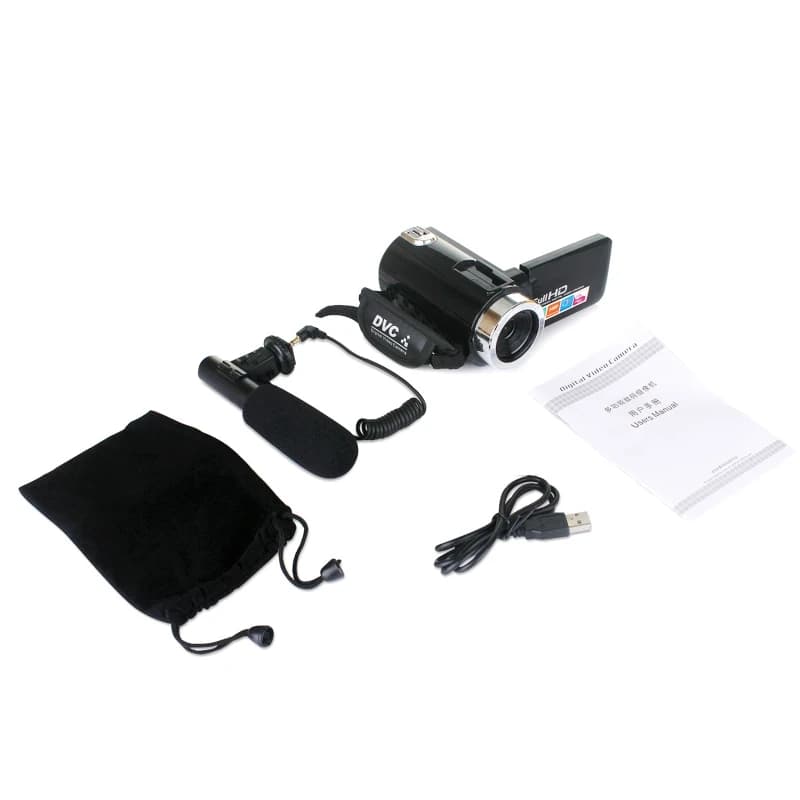 Fotocamera con zoom digitale 18x Videocamera digitale HD Schermo LCD da 24 MP da 3 pollici Telecamere per PC ad alta definizione Fotocamere digitali funzionali