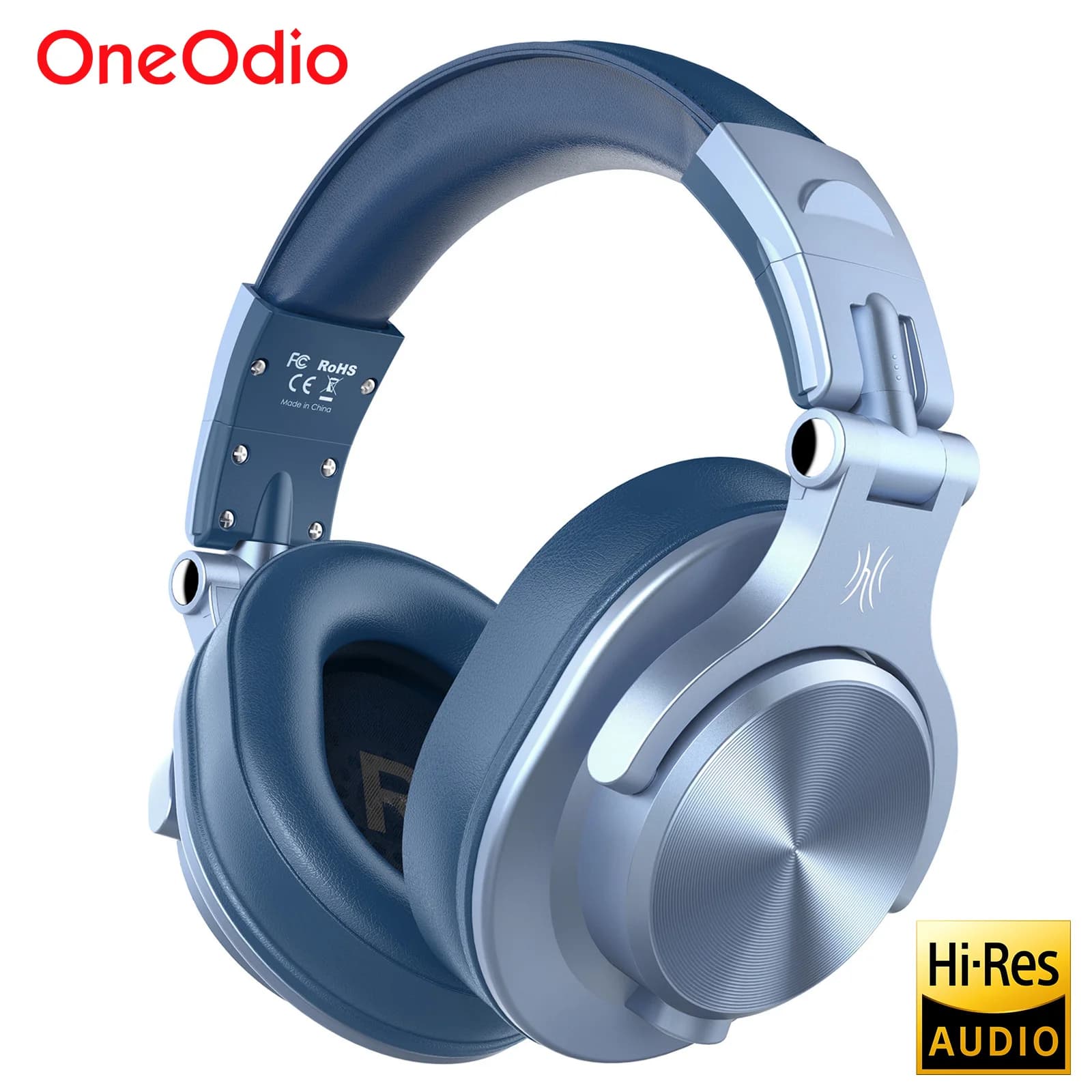 Oneodio A70 Cuffie wireless Bluetooth 5.2 72 ore su orecchio Audio ad alta risoluzione Cuffie da studio DJ cablate da 3,5 mm/6,35 mm con microfono