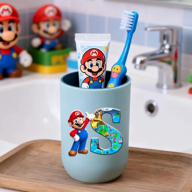 Hot Game Series Multifunction Wash Tooth Cup Letter A-Z Portable Toothbrush Holder Travel Washing Water Mug Bathroom Gift