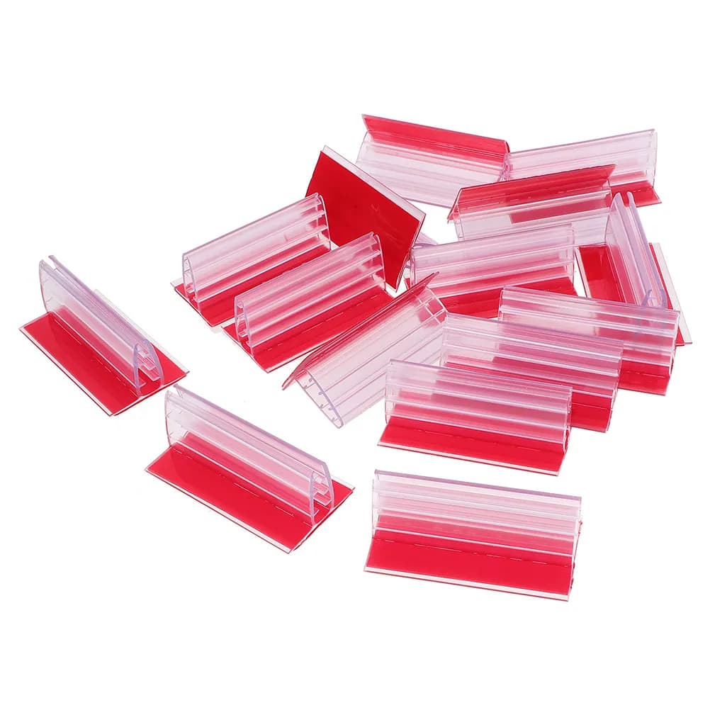 30 Pezzi Portaetichette Adesivi in PVC Trasparente, Mini Supporti in Acrilico per Organizzare Etichette, Carte, Ricevute, Foto su Scrivania e Divisori
