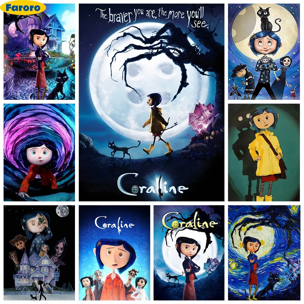 AB Diamond Painting C-Coraline and the S-Secret Door Diy Diamond Embroidery Rhinestone Cross Stitch Kids Gifts Home Wall Decor