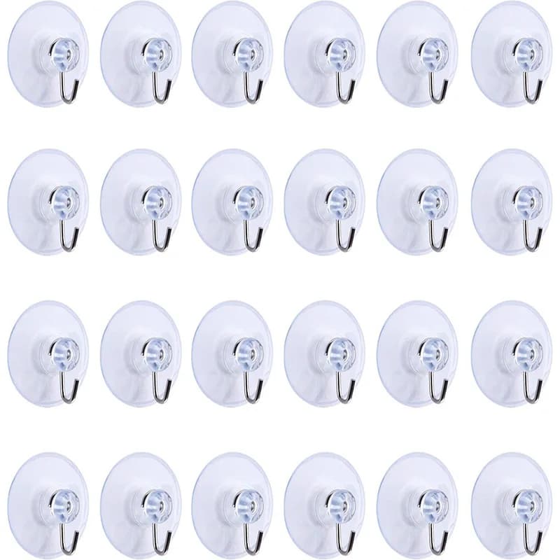 Ganci a ventosa Ventosa forte in PVC trasparente con ganci in metallo Cucina di casa Ganci da parete per bagno Appendiabiti per asciugamani per finestre