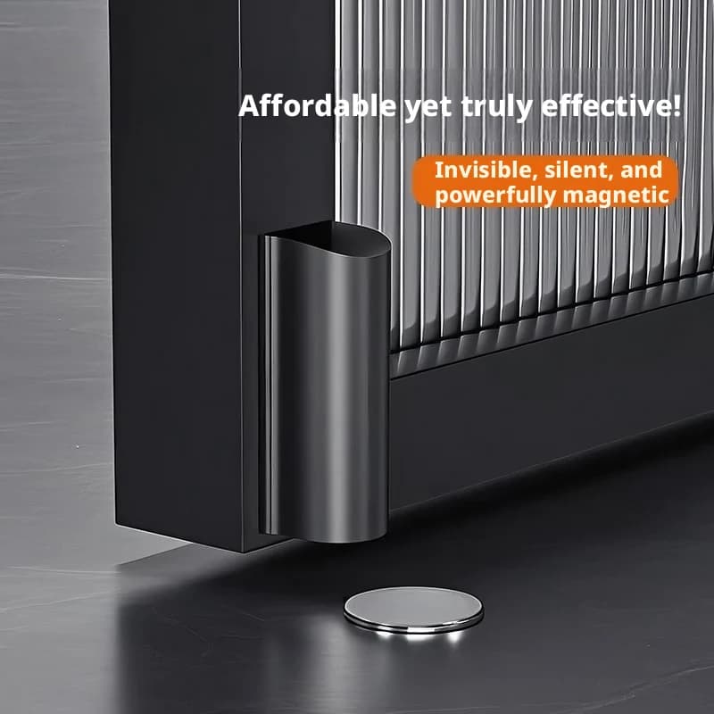 Home Hardware: Silver Stainless Steel Noiseless Magnetic Door Stopper & Catch Holder for Bedrooms & Bathrooms