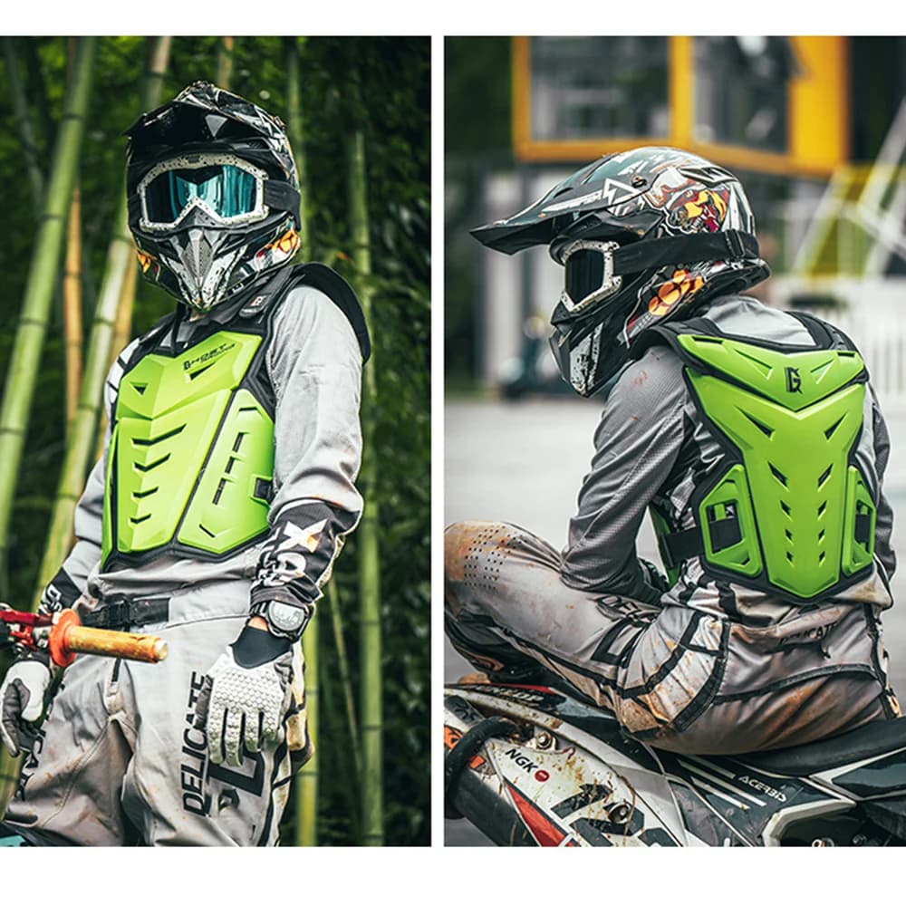 Armatura Protettiva per Motocross, Giacca da Moto, Gilet Protettivo per Schiena e Petto, Attrezzatura Protettiva per Moto Fuoristrada