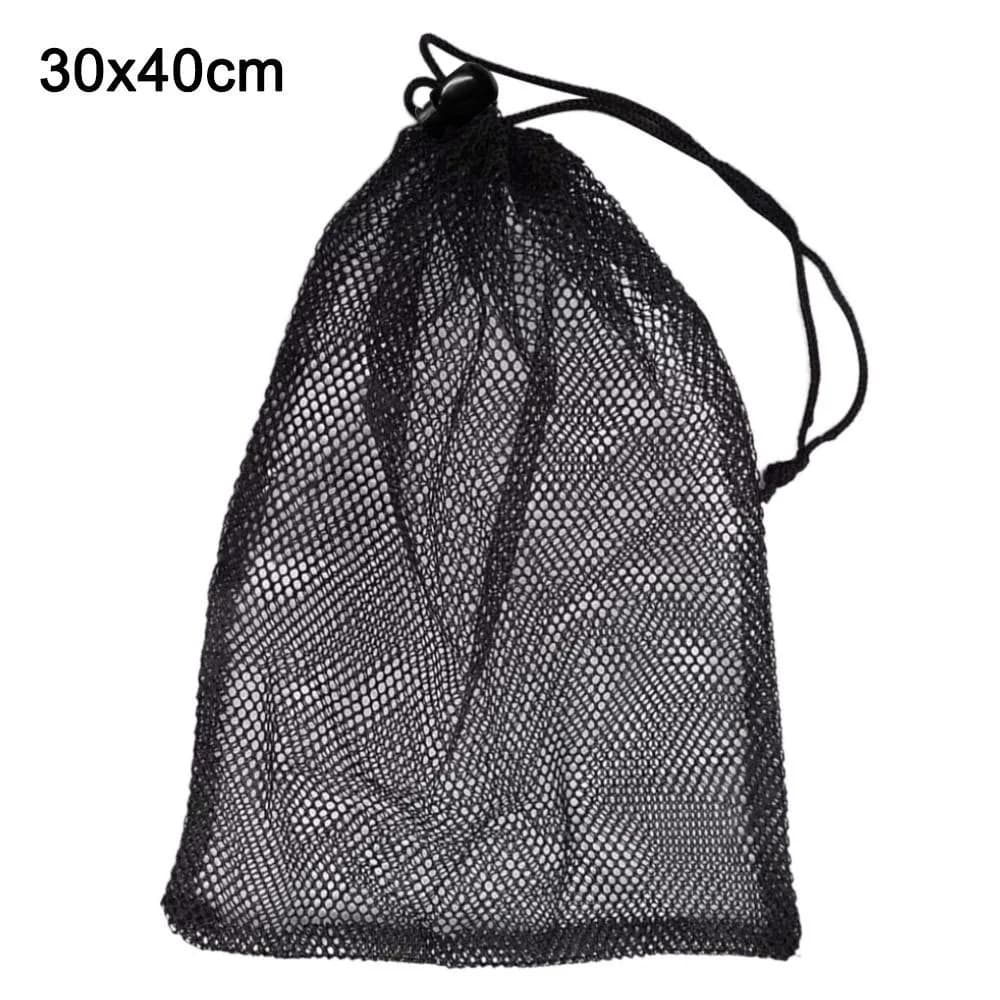 New Multi Purpose Drawstring Storage Pouch Bag Black Breathable Laundry Bag Nylon Mesh Pouch