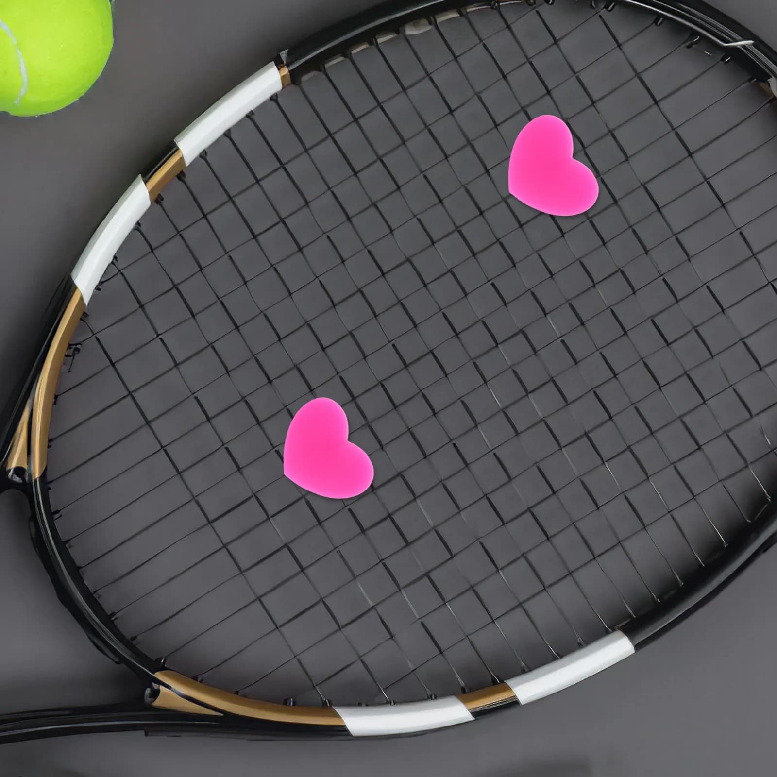 6 Pezzi Antivibranti a Forma di Cuore in Silicone per Racchette da Tennis, Stabilizzatori per Assorbimento degli Urti, Facile Installazione
