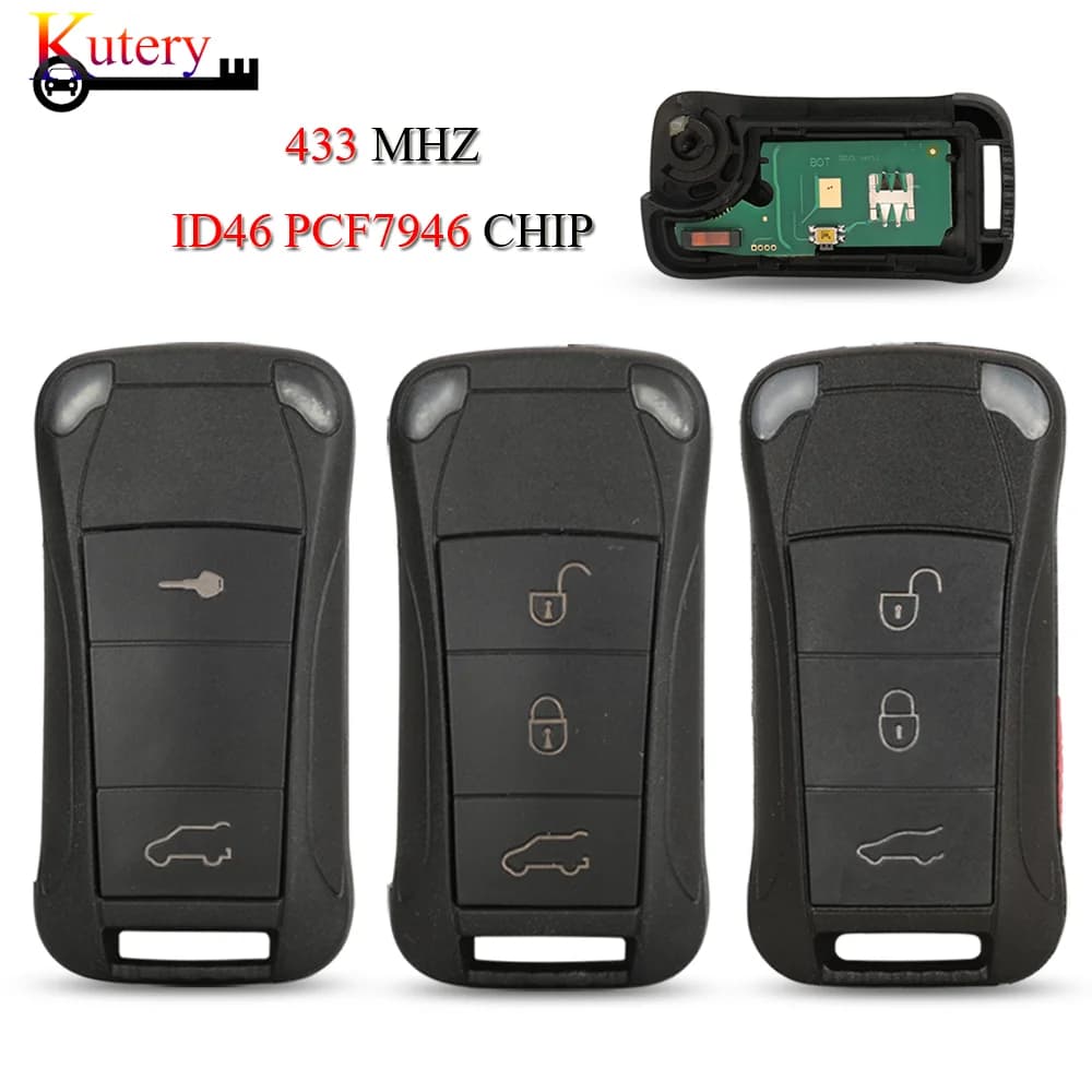 Jingyuqin Chiave A Distanza Intelligente Pieghevole Per Auto Per Porsche GTS Cayenne 2/3/4 Bottoni 315/433 Mhz ID46 PCF7946 Chip Half-Smart