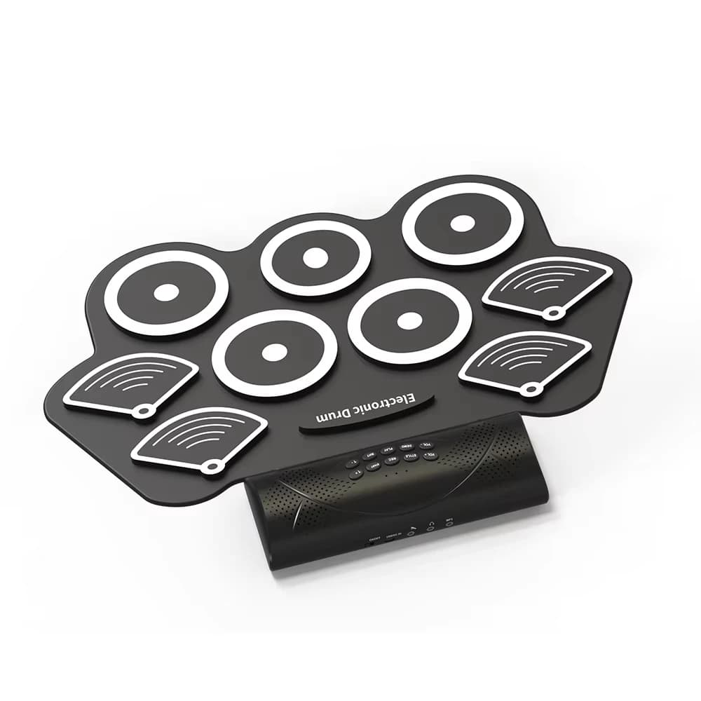 Miwayer Set di Batteria Elettronica USB a 9 Pad con Doppi Altoparlanti, Pedali e Bacchette, Kit Portatile per Principianti Bambini e Adulti