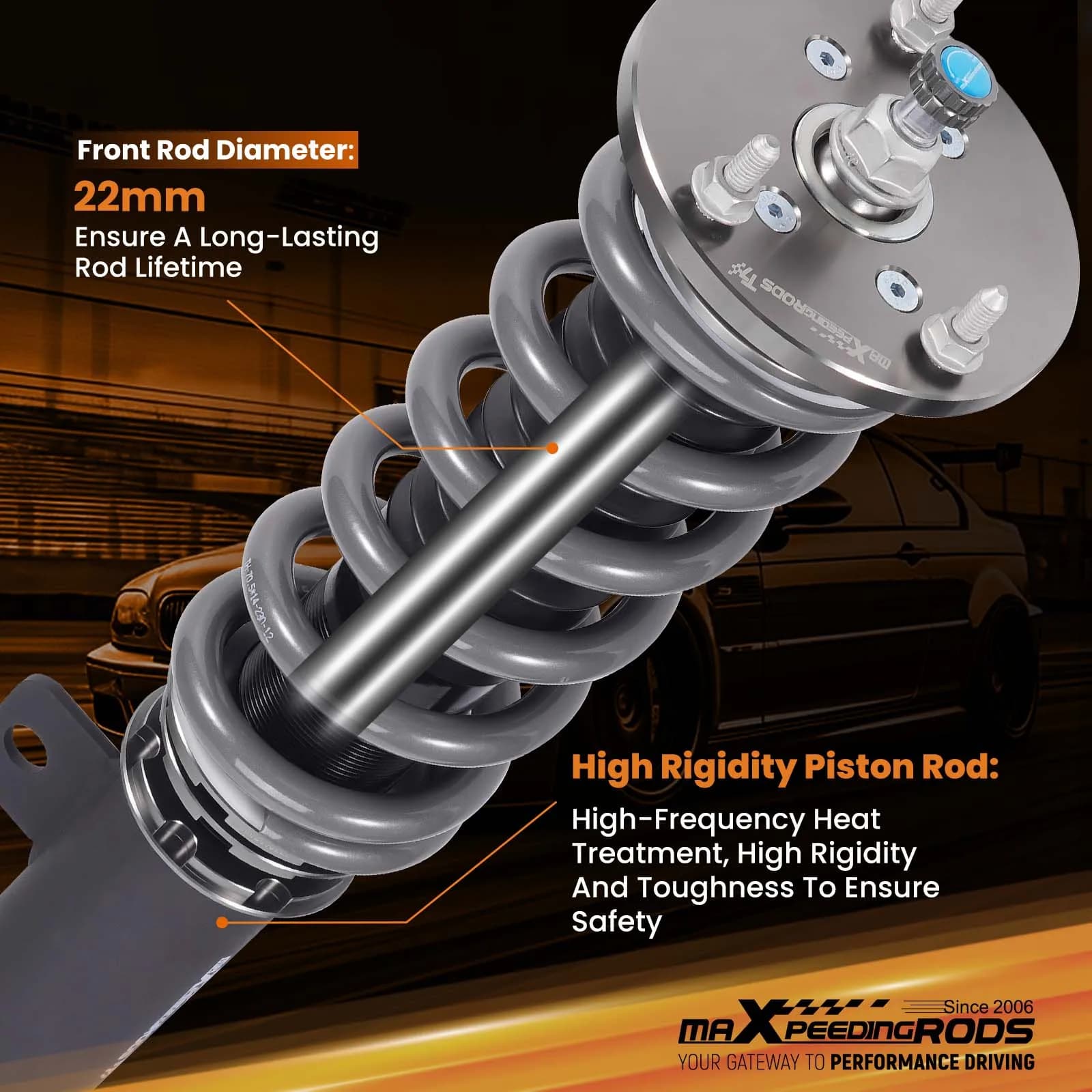 Kit di abbassamento con ammortizzatori MaXpeedingrods T7 per Dodge Charger Challenger 11-22 RWD