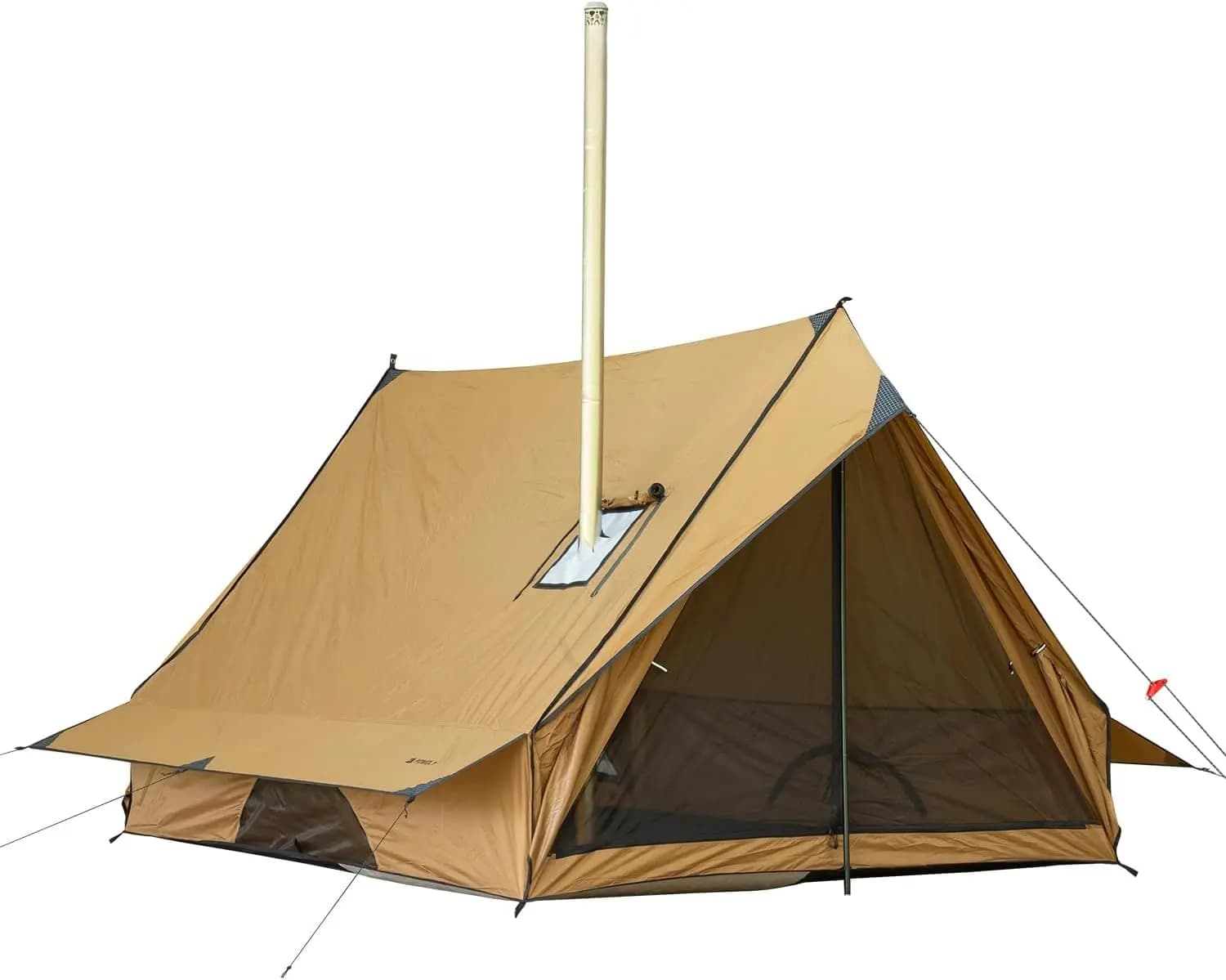 Tenda da Campeggio per 2 Persone, Tenda Portatile Tipo Cabina con Foro per Stufa e 2 Pali per Escursionismo e Backpacking