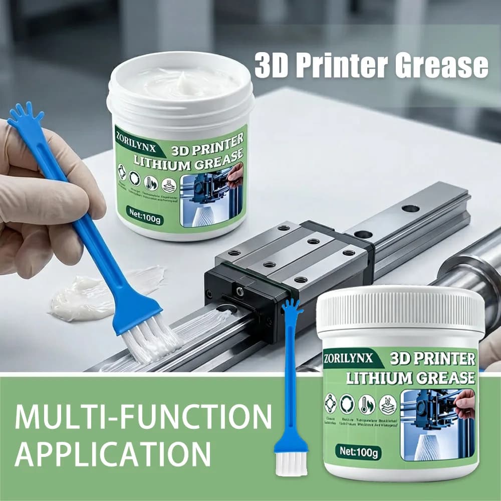 Grasso al Litio per Stampante 3D 100g, Lubrificante ad Alta Precisione per Guide e Viti a Sfere, Pasta Antiusura e Antirumore ZORILYNX