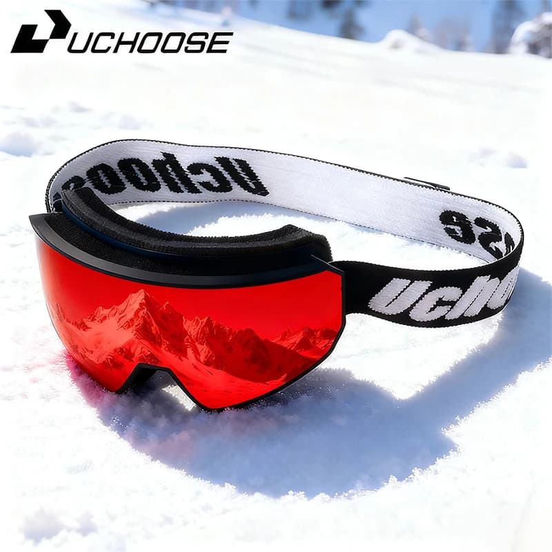 Uchoose nuovi occhiali da sci antiappannamento a doppio strato occhiali da motoslitta occhiali da snowboard per sport all'aria aperta
