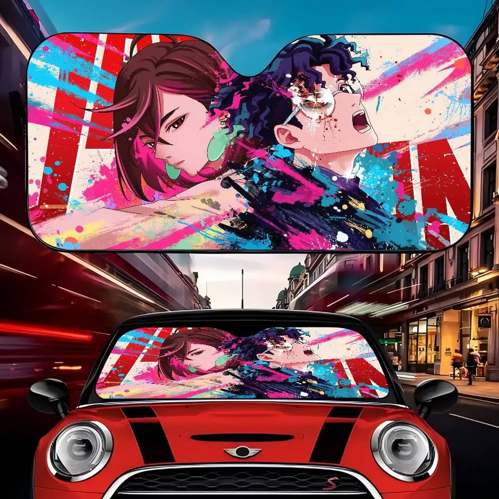 Anime DanDaDan Cartoon Window FoilsParabrezza riscaldato Parasole Visiera per finestrino anteriore per auto Strumenti di protezione solare per auto