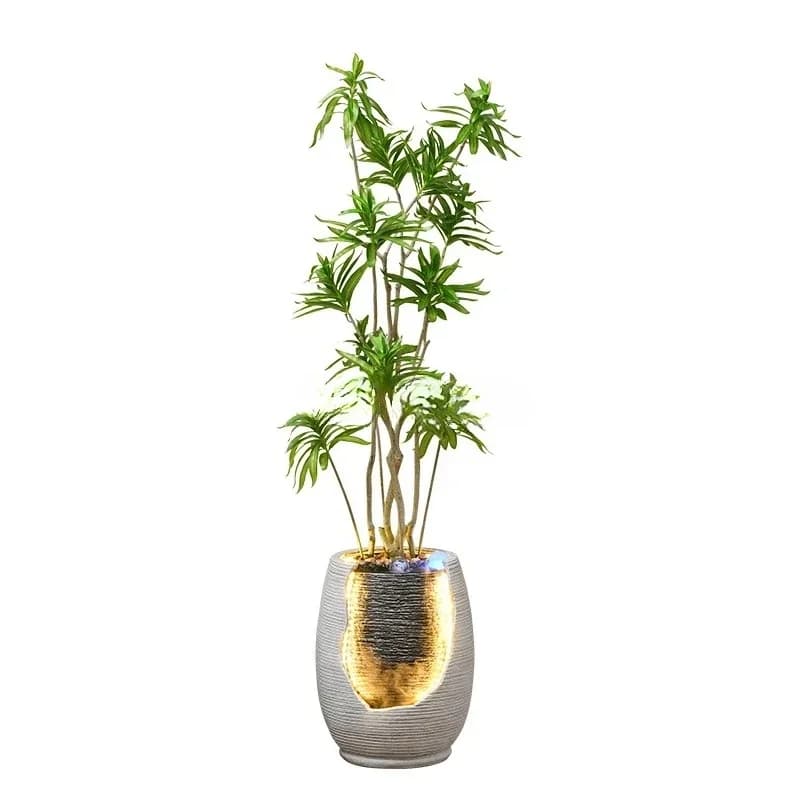Fontana decorativa che fa scorrere l'acqua, decorazione per il soggiorno, da posizionare accanto al mobile TV, umidificatore da pavimento, bonsai