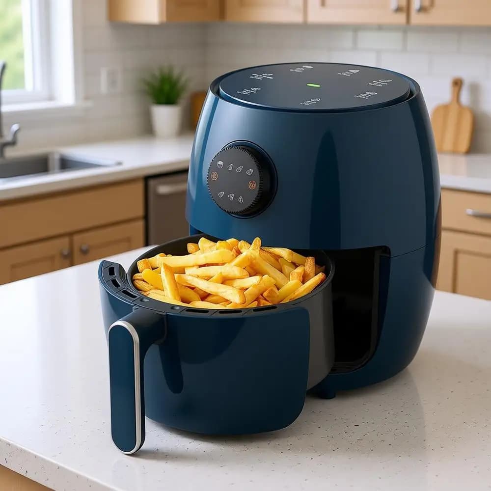 Compact Air Fryer, 2.1QT, Mini 4-in-1, Cooker, Roast, Heater, 98% Without Oil, Adjustable Temperature, Timer 60min, Silent, Non-stick, Dishwasher Washing Machine